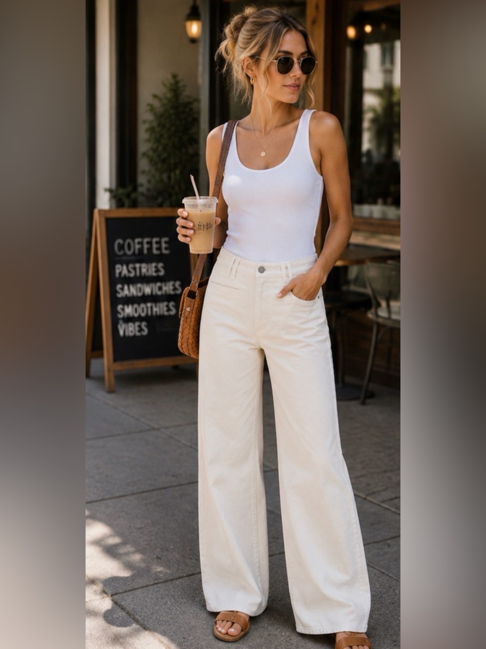 New‼️ Citizens Of Humanity - 🤍Marzipan Gaucho Trouser Wide Leg Jeans Off White - Picture 16 of 16